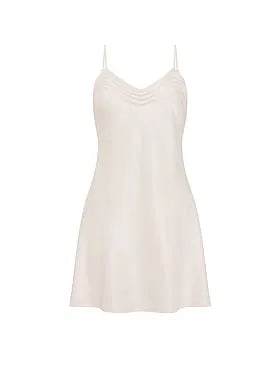 Washable Silk Sheer Stripe Short Slip Dress