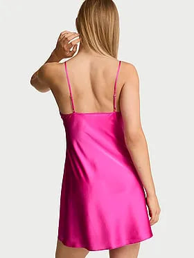 Washable Silk Sheer Stripe Short Slip Dress