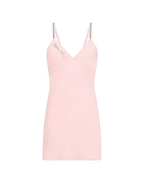 Shine Script Satin Mini Slip Dress