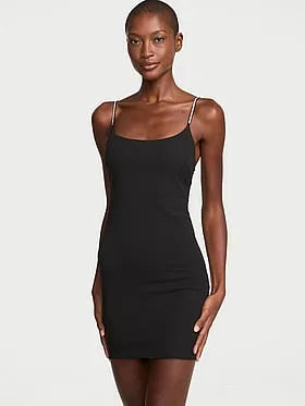 Shine Strap Push-Up Short Slip Dress