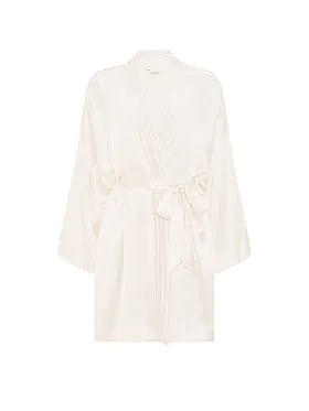 Washable Silk Sheer Stripe Short Robe