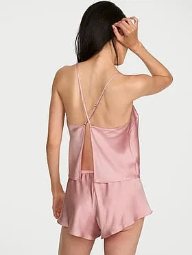 Satin Open-Back Cami & Shorts Set