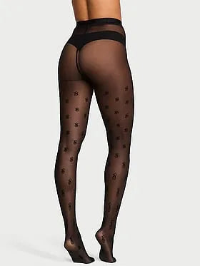 Very Sexy Flocked Monogram Tights
