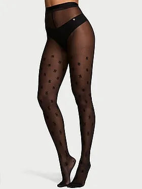 Very Sexy Flocked Monogram Tights