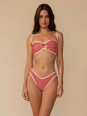 Binded Tori Ties Bandeau Bikini Top
