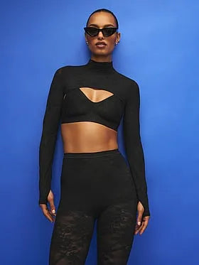 VSX Lace Mock-Neck Shrug
