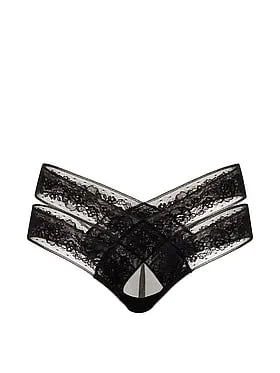 Rose Lace Strappy Cut-Out Cheeky Panty