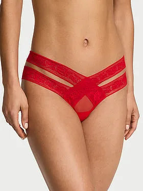 Rose Lace Strappy Cut-Out Cheeky Panty