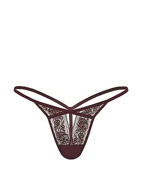 Rose Lace Strappy Cut-Out V-String Panty