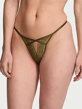 Rose Lace Strappy Cut-Out V-String Panty