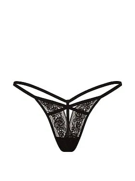 Rose Lace Strappy Cut-Out V-String Panty