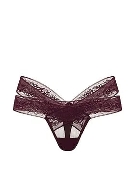 Rose Lace Strappy Cut-Out Thong Panty