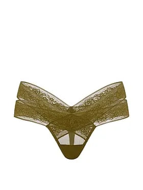 Rose Lace Strappy Cut-Out Thong Panty