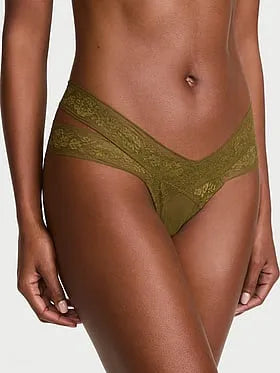 Rose Lace Strappy Cut-Out Thong Panty