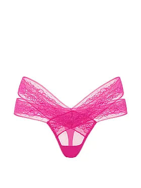 Rose Lace Strappy Cut-Out Thong Panty
