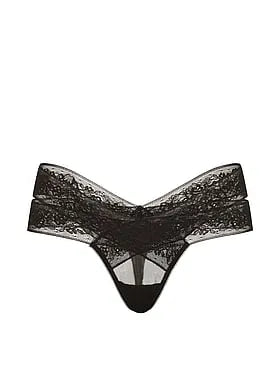 Rose Lace Strappy Cut-Out Thong Panty