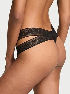Rose Lace Strappy Cut-Out Thong Panty