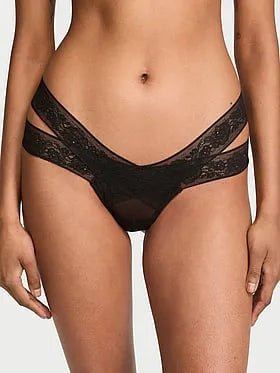 Rose Lace Strappy Cut-Out Thong Panty