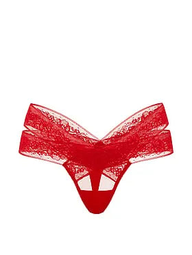Rose Lace Strappy Cut-Out Thong Panty