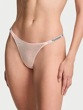 Shine Strap Dot Thong Panty