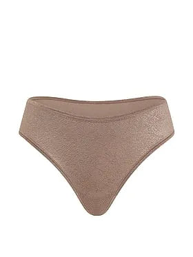 No-Show Snake Jacquard Mid-Rise Thong Panty