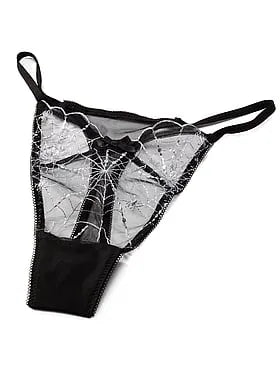 Tease Spider Embroidery Thong Panty