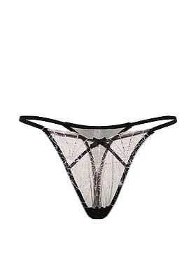 Tease Spider Embroidery Thong Panty