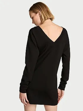 Featherweight Knit V-Neck Long-Sleeve Dress