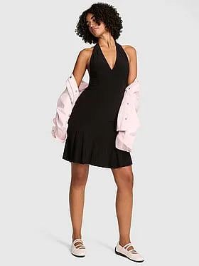Night-Out Stretchy Knit Halter Dress