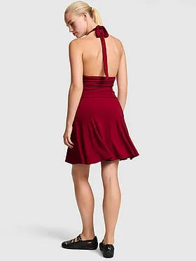 Night-Out Stretchy Knit Halter Dress