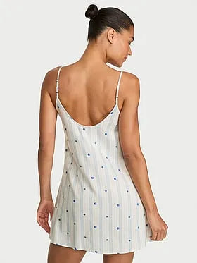 Modal-Cotton Keyhole Slip Dress