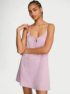 Modal-Cotton Keyhole Slip Dress