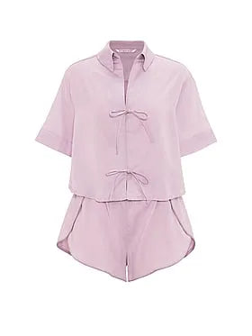 Modal-Cotton Tie-Front Short Pajama Set