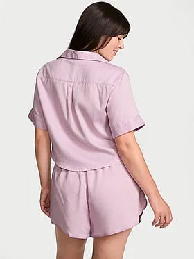 Modal-Cotton Tie-Front Short Pajama Set