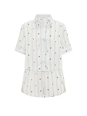 Modal-Cotton Tie-Front Short Pajama Set