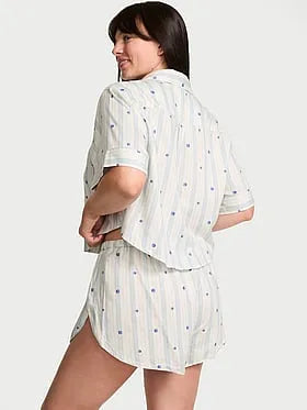 Modal-Cotton Tie-Front Short Pajama Set