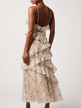 Bryson Ruffled Embroidered Sequin Dress