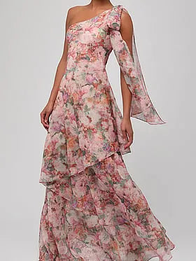 Amara One Shoulder Tiered Maxi Dress
