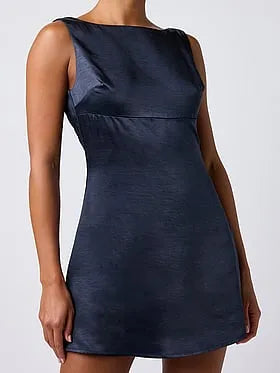 Quincy Low V-Back With Bow Mini Dress