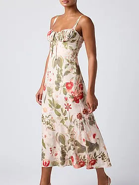 Sally Tie Front Midi Dress