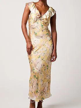 Carter Ruffle-Neck Maxi Dress