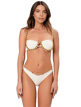 Alana Cheeky Bikini Bottom + Belly Chain