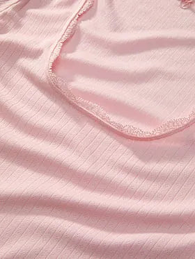 Pointelle Rib Long-Sleeve Tee & Short Set