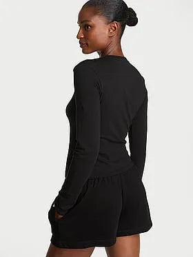 Stretch Cotton Fitted Long-Sleeve Tee