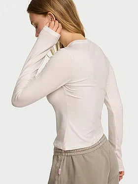 Stretch Cotton Fitted Long-Sleeve Tee