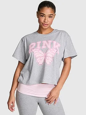 PINK | Elle Campus Cottonâ¢ Cropped Tee