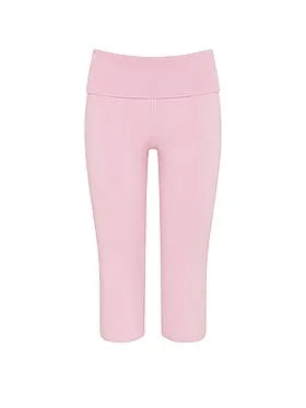 PINK | Elle Knit Foldover Capri Pants