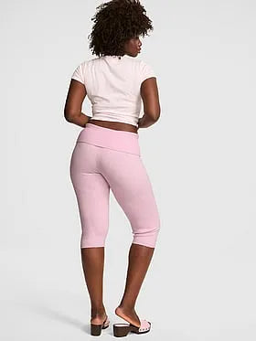 PINK | Elle Knit Foldover Capri Pants