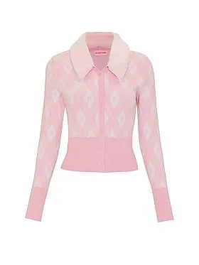 PINK | Elle Jacquard Knit Cardigan