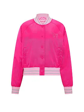 PINK | Elle Satin Varsity Jacket